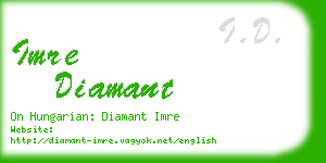 imre diamant business card